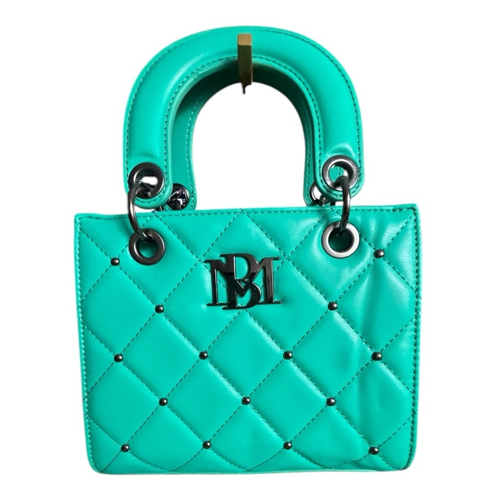 Badgley Mischka NWT Green Quilted Mini Tote Crossbody Bag Vegan Leather